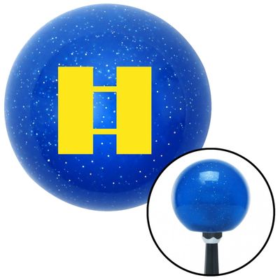 American Shifter 26158 Blue Metal Flake Shift Knob (Yellow Captain)