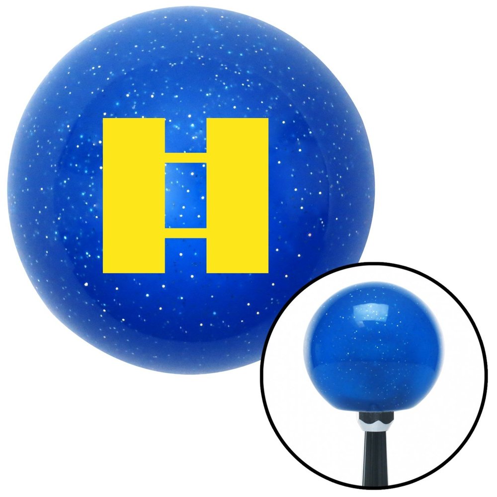 American Shifter 26158 Blue Metal Flake Shift Knob (Yellow Captain)