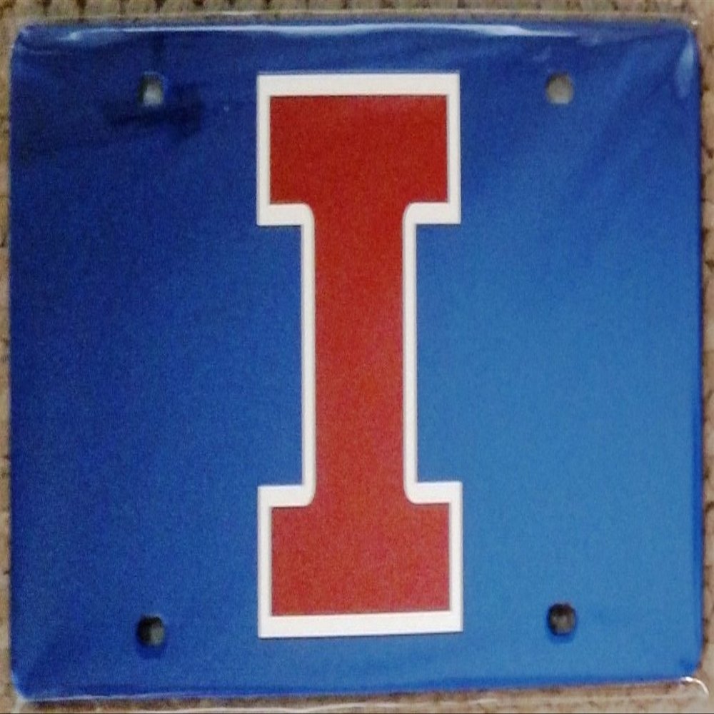 Illinois Illini BLUE SD49661 Deluxe Laser Cut Mirrored License Plate Tag University of