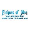 Fisher Of Men Catch God Cleans - Vinyl Decal Sticker - 17" x 5.75" - Blue Flames view 1