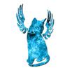 Angel Cat Memorial Wings - Vinyl Decal Sticker - 3.75" x 6.3" - Blue Flames view 1