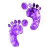 Bare Foot Prints Footprints - Vinyl Decal Sticker - 5.75" x 7.75" - Purple Flames view 1