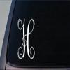 Monogram H vine initialI353 6 inch tall Sticker decal letters gift view 1