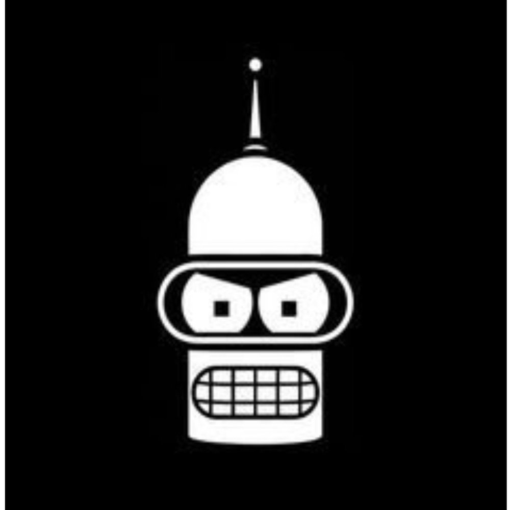 Crawford Graphix Futurama Bender Sticker Decal Car Window Wall MacBook Notebook Laptop (5.5" White)
