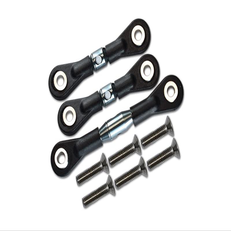 GPM For Tamiya TT-01 Upgrade Parts Aluminum Completed Tie Rod With Screws - 3Pcs Set Gray Silver