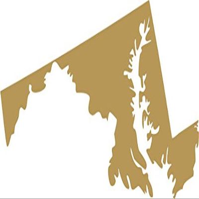 Picniva Gold Maryland MD State Map Car Vinyl Decal, 5 in