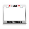 I Love Cairn Terrier Dog Cat Rescue License Plate Frame Holder view 1