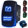 50 Caliber Racing Rocker Switch ON/Off LED Backlit -Auxiliary Switch- Blue- UTV, Auto, Boat 20A 12V [5362A6 Blue] view 1
