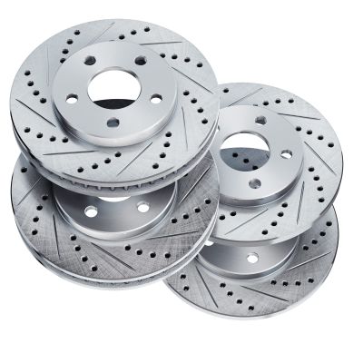 Power Sport Front and Rear Brake Rotors Fits 2003-2004 INFINITI G35
