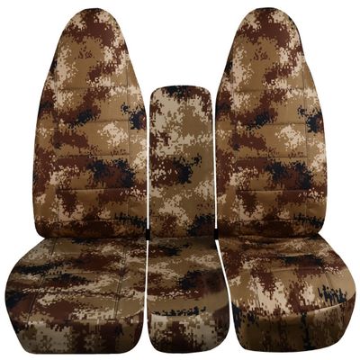 Totally Covers Compatible with 2002-2005 (3rd Gen) Dodge Ram Camo Truck Seat Covers (40/20/40 Split Bench) with Center Console, w Separate/Molded Headrests - Front: Tan Digital (16 Prints)