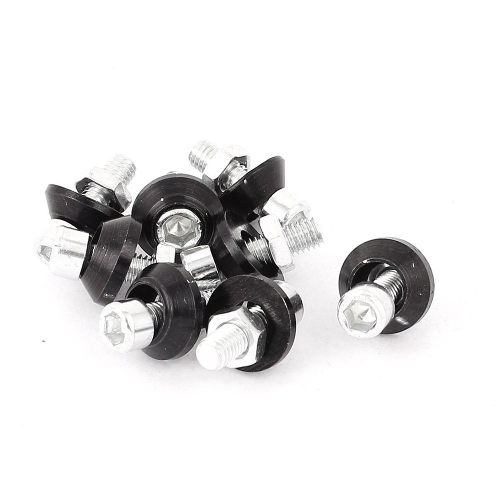 uxcell 8 Pcs Car Auto Aluminum License Plate Bolt Screws Black
