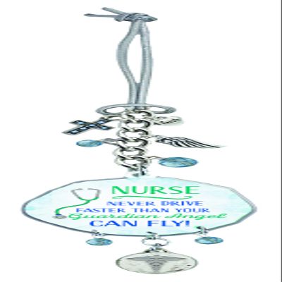Cathedral Art Nurse Art Metal Car W/Charms On Silver Stretch Cord, One Size, Multi