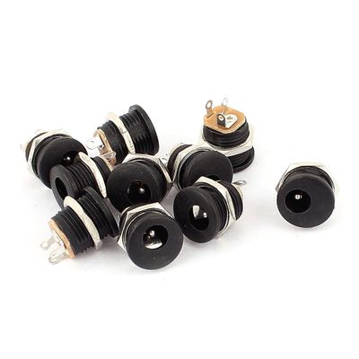 uxcell 10 Pcs Panel Mounting 3 Terminals 2.1mmx5.5mm Female Jack DC Socket