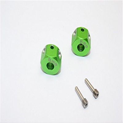 Aluminum Universal Hex Adapter 12mmx8mm - 2Pcs Set Green