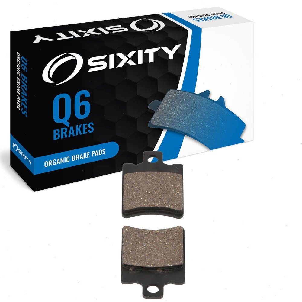 Sixity Q6 Rear Organic Brake Pads compatible with Malaguti Phantom F12 Foggy Replica 2000-2002 Complete Set