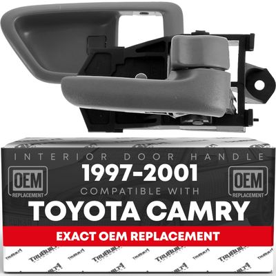 T1A Interior Front or Rear Passenger Door Handle Repalcement - Compatible with 2002-2006, Toyota, Camry - Gray (Sage), Plastic - OEM 69205AA021B2, 69283AC010C0, 92895