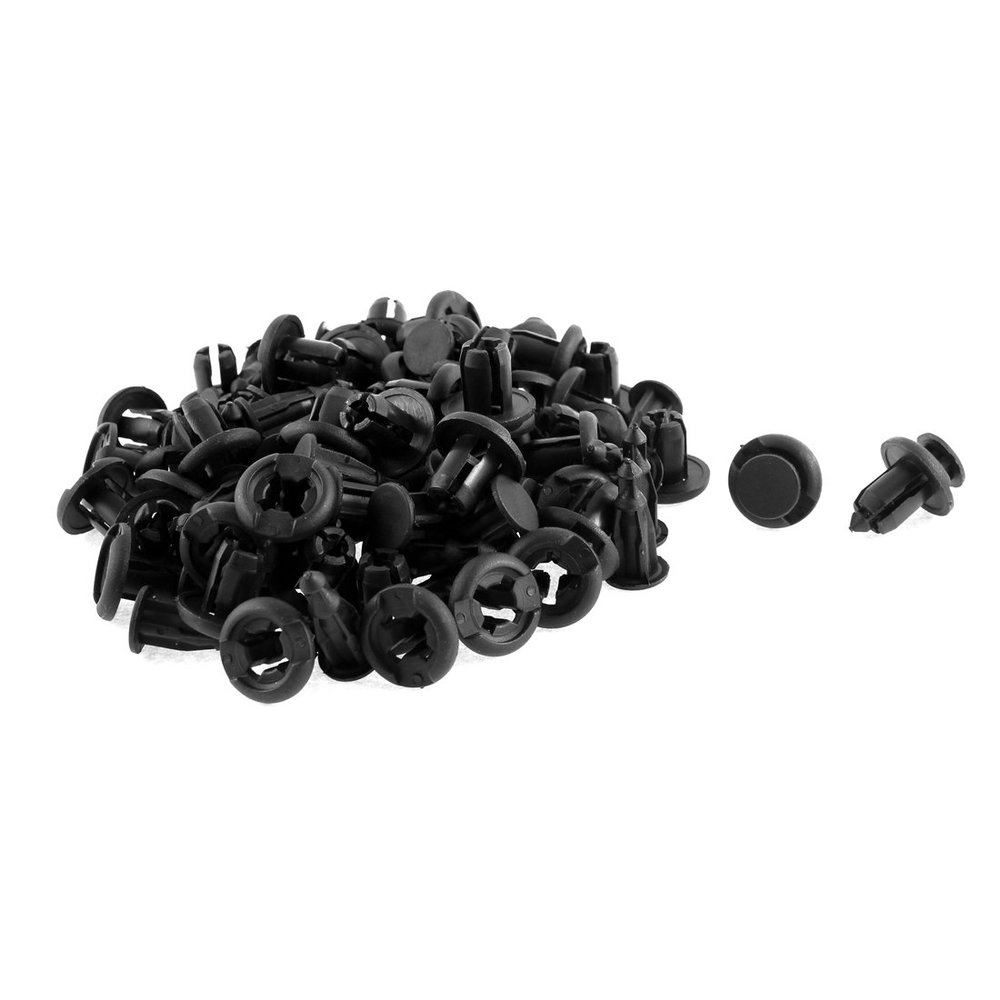 uxcell 50 Pcs Black Plastic Mat Rivet for 10mm Hole