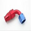 Autobahn88 Aluminum Anodized Swivel Hose End Fitting for PTFE Teflon Fuel Line - Reusable, 90-Degree, AN4 (Blue/Red) view 1