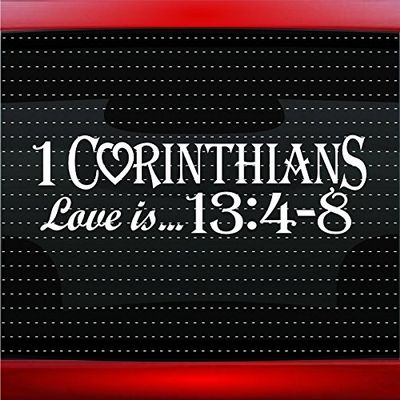 Noizy Graphics 1 Corinthians 13:4-8 Love is.. Christian Car Sticker Truck Window Vinyl Decal Light Gray