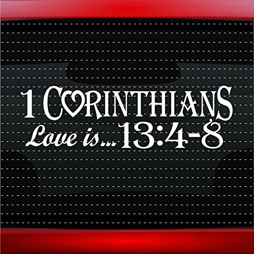 Noizy Graphics 1 Corinthians 13:4-8 Love is.. Christian Car Sticker Truck Window Vinyl Decal Light Gray
