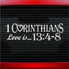 Noizy Graphics 1 Corinthians 13:4-8 Love is.. Christian Car Sticker Truck Window Vinyl Decal Light Gray view 1