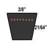 D&D PowerDrive DB3V560 Silver Streak Replacement Belt, Rubber view 2