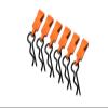 Body Clips + Aluminum Mount For 1/10 To 1/8 Models - 6Pcs Set Orange view 1