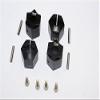 Aluminum Wheel Hex Adapter 12mmx11mm - 4Pcs Set Black view 1