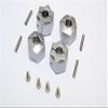 Aluminum Wheel Hex Adapter 12mmx11mm - 4Pcs Set Gray Silver view 1