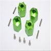 Aluminum Wheel Hex Adapter 12mmx12mm - 4Pcs Set Green view 1