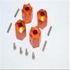 Aluminum Wheel Hex Adapter 12mmx12mm - 4Pcs Set Orange view 1
