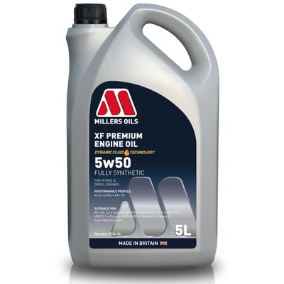 XF Premium 5w50 Fully Synthetic Motor Oil, 5 liters