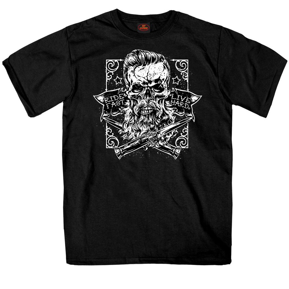 Hot Leathers Men's Bearded Skull T-shirt (Black, Large)