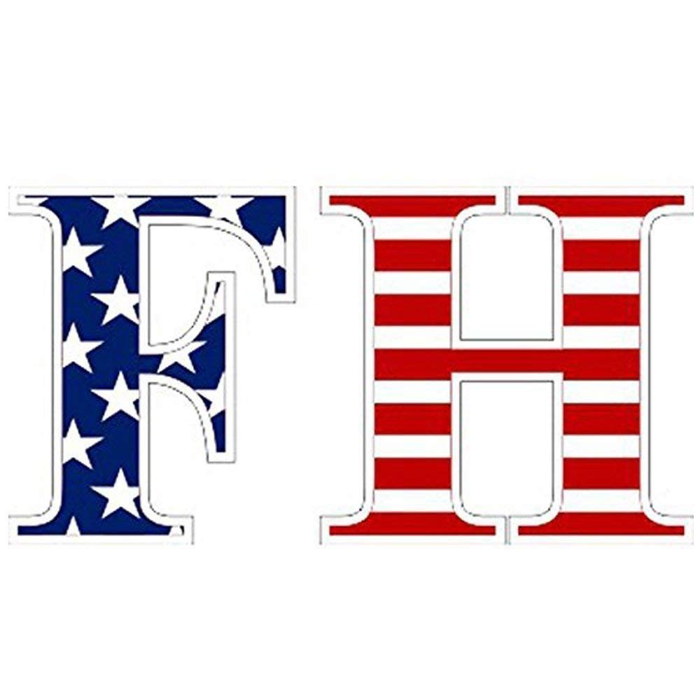 Farmhouse American Flag Greek Letter Sticker - 2.5" Tall