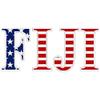 Fiji American Flag Greek Letter Sticker - 2.5" Tall view 1