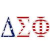 Delta Sigma Phi American Flag Greek Letter Sticker - 2.5" Tall view 1