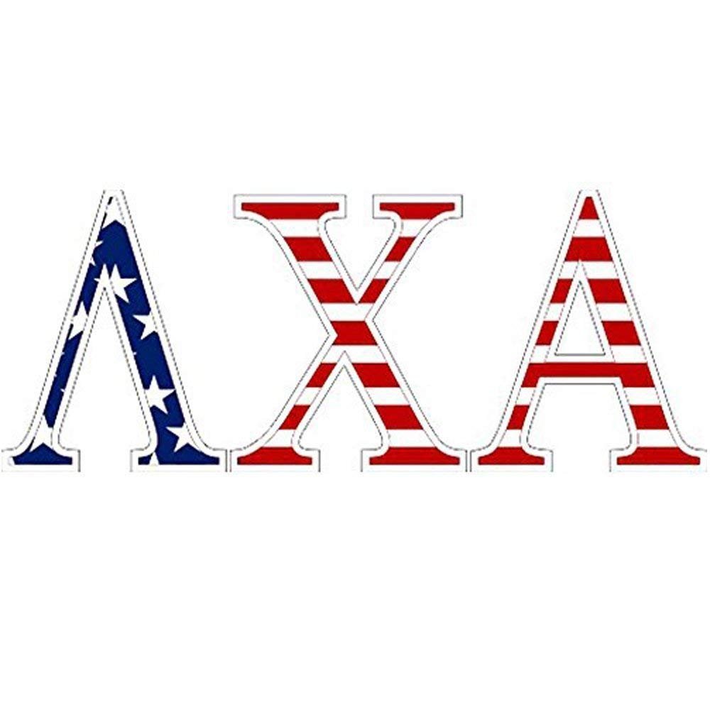 Lambda Chi Alpha American Flag Greek Letter Sticker - 2.5" Tall