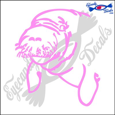 Eyecandy Decals Manatee 2 5" Decal Sticker Light Pink