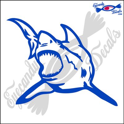 Eyecandy Decals Shark 1 6" Decal Sticker Blue