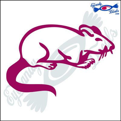 Eyecandy Decals Rat 6" Decal Sticker Dark RED