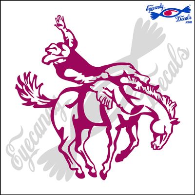 Eyecandy Decals Bucking Bronco Horse Cowboy Rodeo 5" Decal Sticker Dark RED