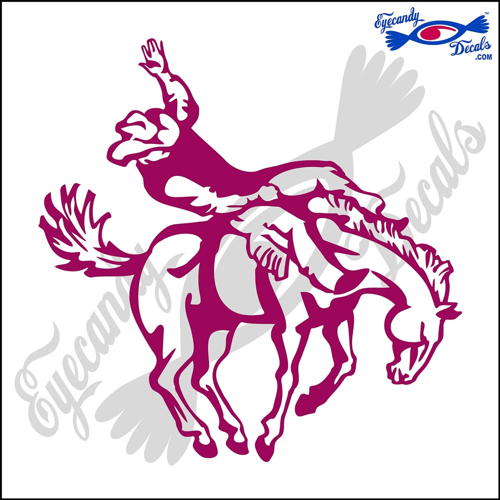 Eyecandy Decals Bucking Bronco Horse Cowboy Rodeo 5" Decal Sticker Dark RED
