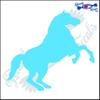 Eyecandy Decals Horse ON HIND Legs Solid Rodeo 6" Decal Sticker Light Blue view 1
