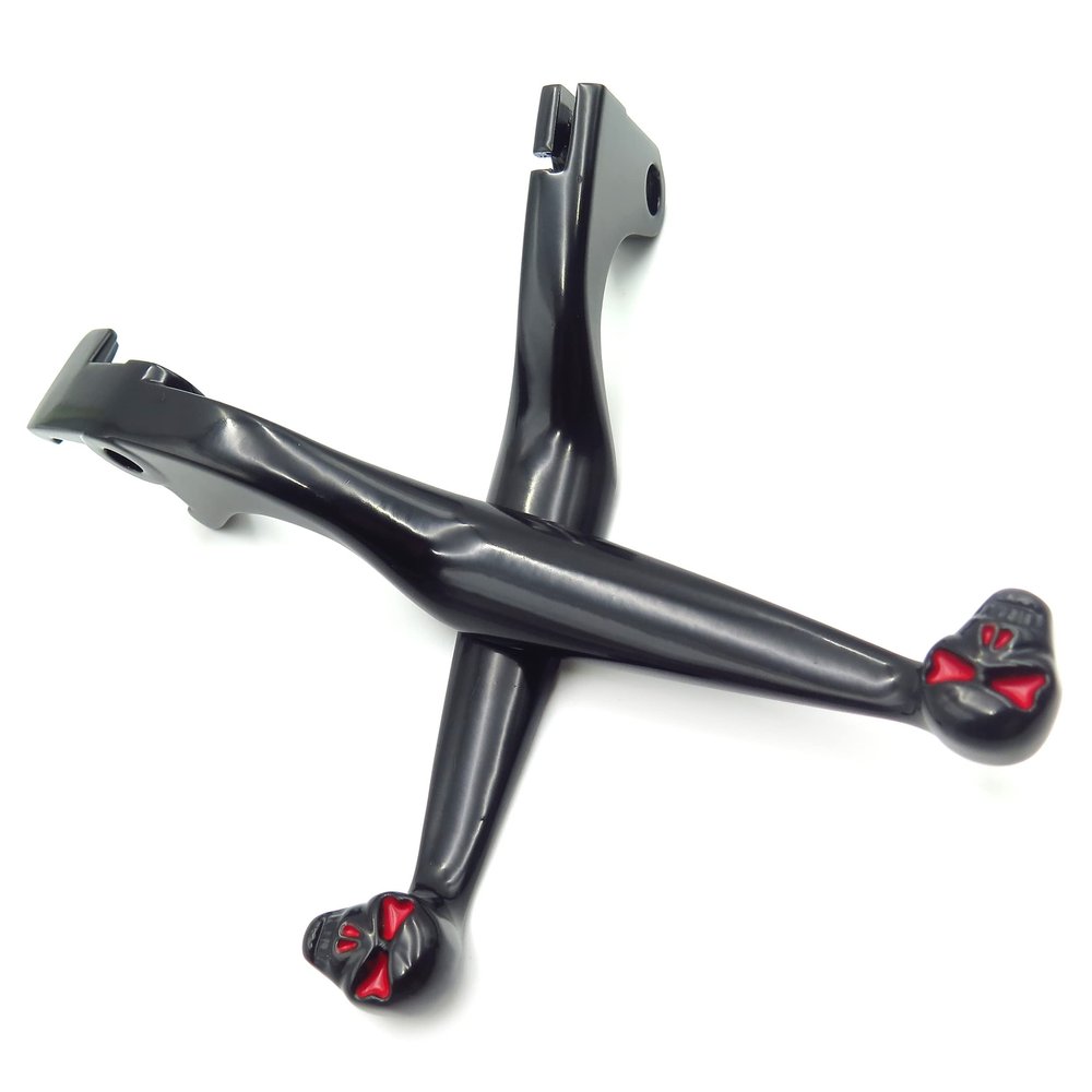 HONGK- Black Brake Clutch Skull Hand Lever Compatible with Cb750 Cbr600 F1 F2 F3 F4 F4I [B01BW4SP7C]