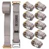 DC Cargo Mall E-Track Cam Buckle Straps Cargo Tie-Downs, (Pack of 10) 2" x 16' Heavy Duty Grey Tie-Down Straps with E-Track Fittings Motorcycle Tie Downs view 1
