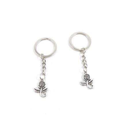 2 Pieces Keyring Keychain Keytag Key Ring Chain Tag Door Car Wholesale Jewelry Making Charms F3PC4 Rose