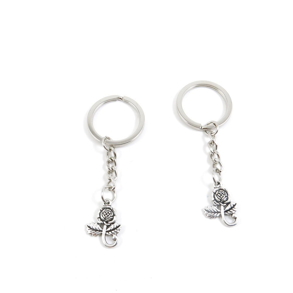 2 Pieces Keyring Keychain Keytag Key Ring Chain Tag Door Car Wholesale Jewelry Making Charms F3PC4 Rose