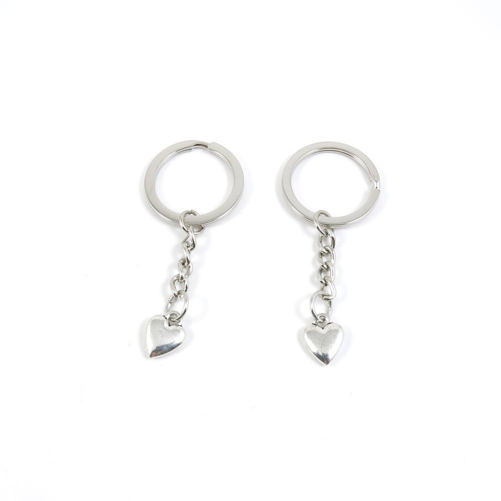 2 Pieces Keyring Keychain Keytag Key Ring Chain Tag Door Car Wholesale Jewelry Making Charms E1YJ7 Love Heart