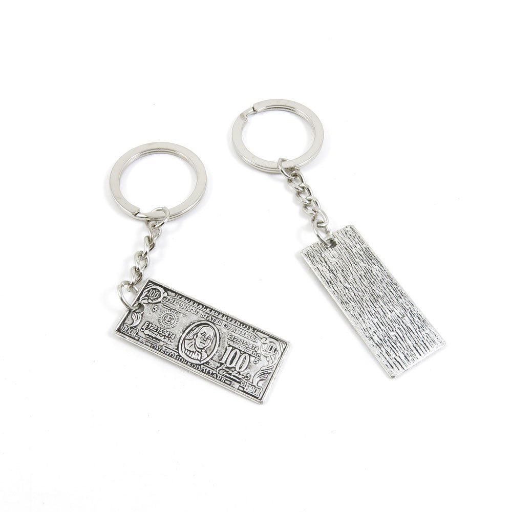 1 Pieces Keyring Keychain Keytag Key Ring Chain Tag Door Car Wholesale Jewelry Making Charms S4DK7 USA 100 Dollar