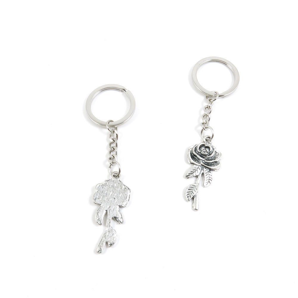 2 Pieces Keyring Keychain Keytag Key Ring Chain Tag Door Car Wholesale Jewelry Making Charms S5RG8 Rose